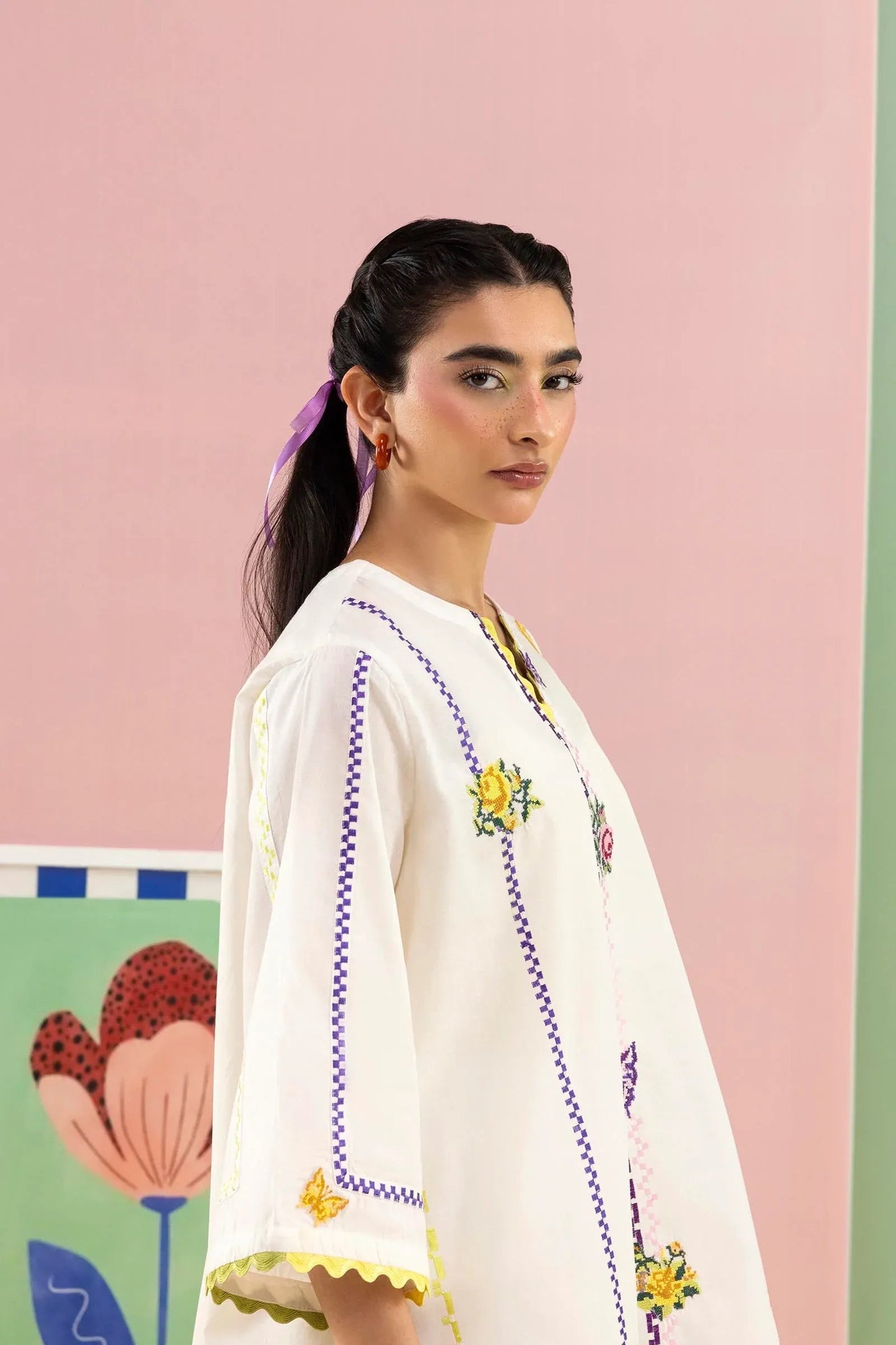 New In '26 - Stitched Embroidered Lawn Shirt+ Shalwar | SS26ESE323P2T