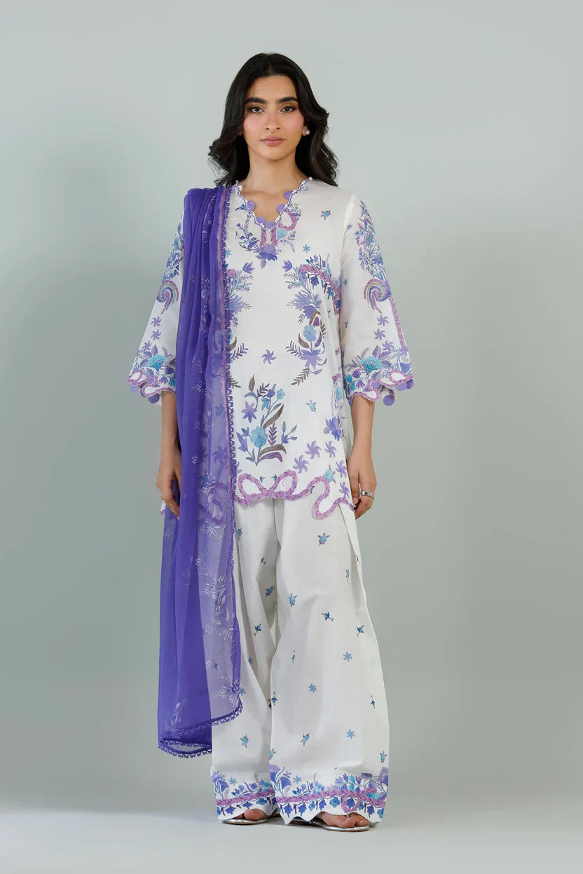 Eid Edit '26 - Stitched Embroidered Muzlin Suit | SS26MUZ118AP3