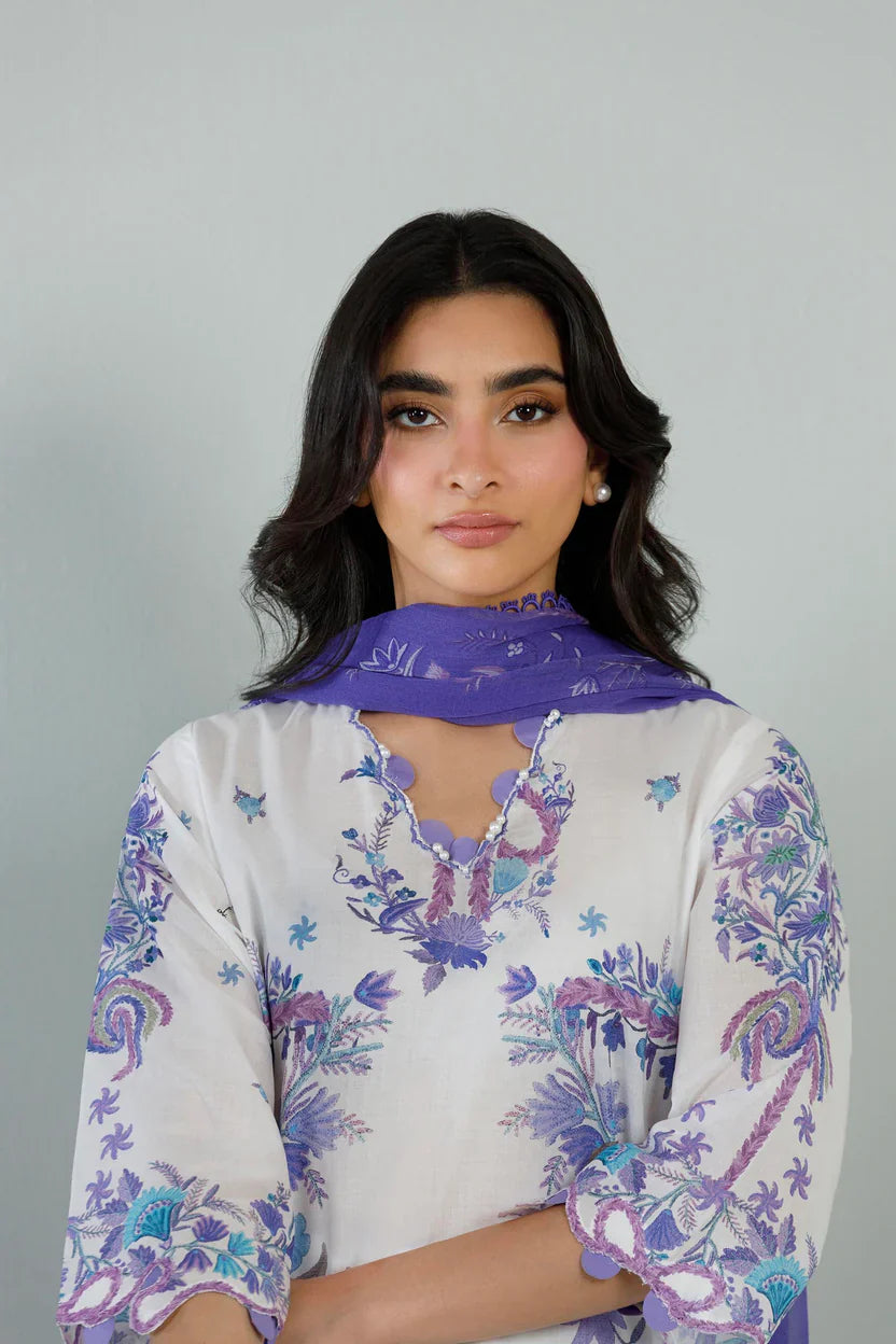 Eid Edit '26 - Stitched Embroidered Muzlin Suit | SS26MUZ118AP3