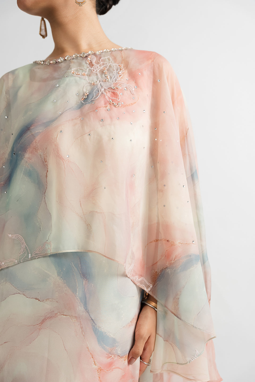 Passu Festive Edit '25 - Lazani Cape Dress