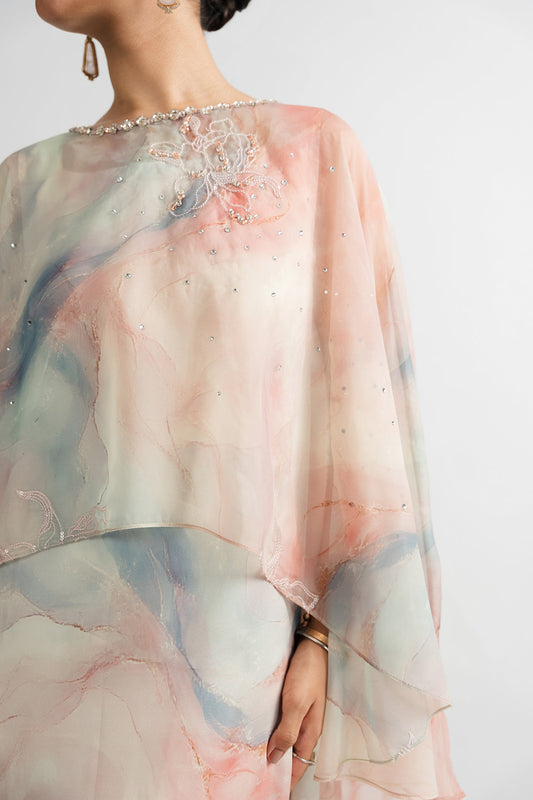 Passu Festive Edit '25 - Lazani Cape Dress