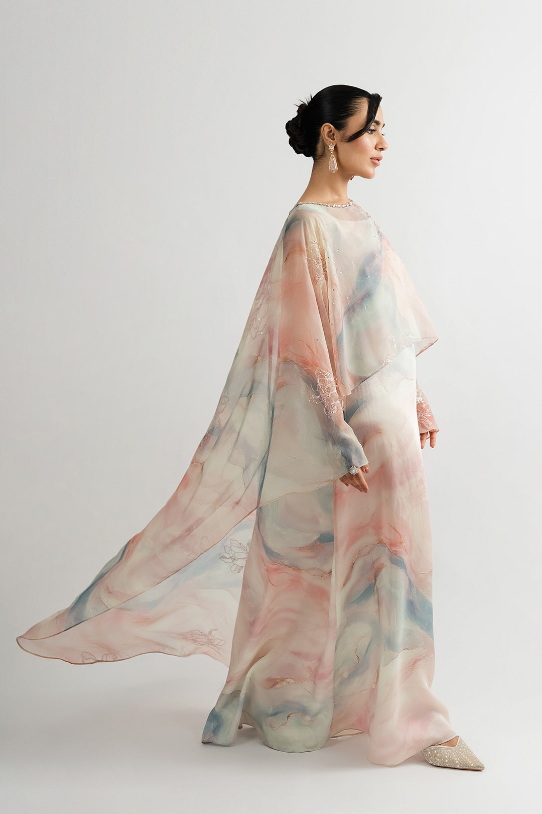 Passu Festive Edit '25 - Lazani Cape Dress