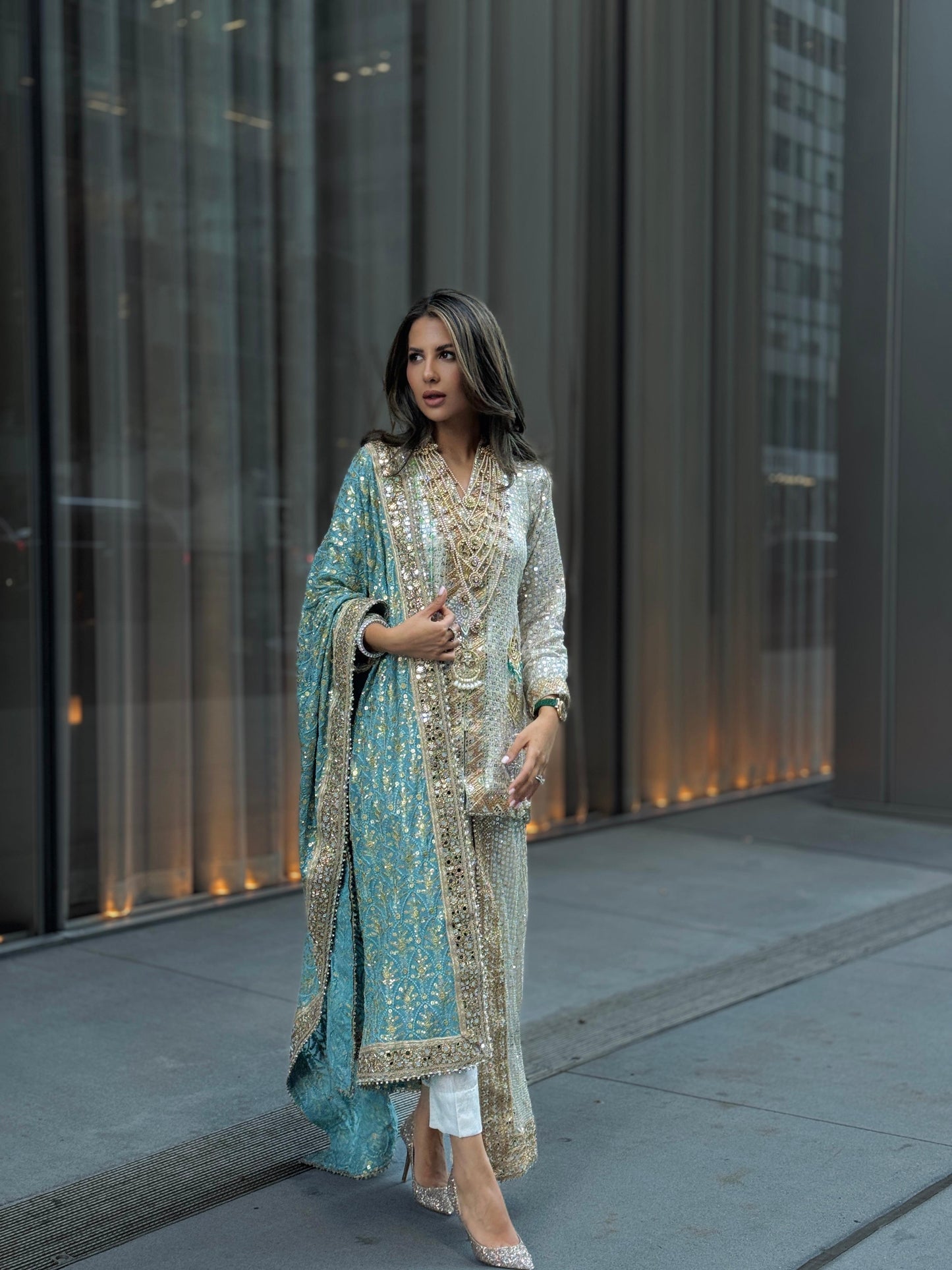 Powder blue champagne