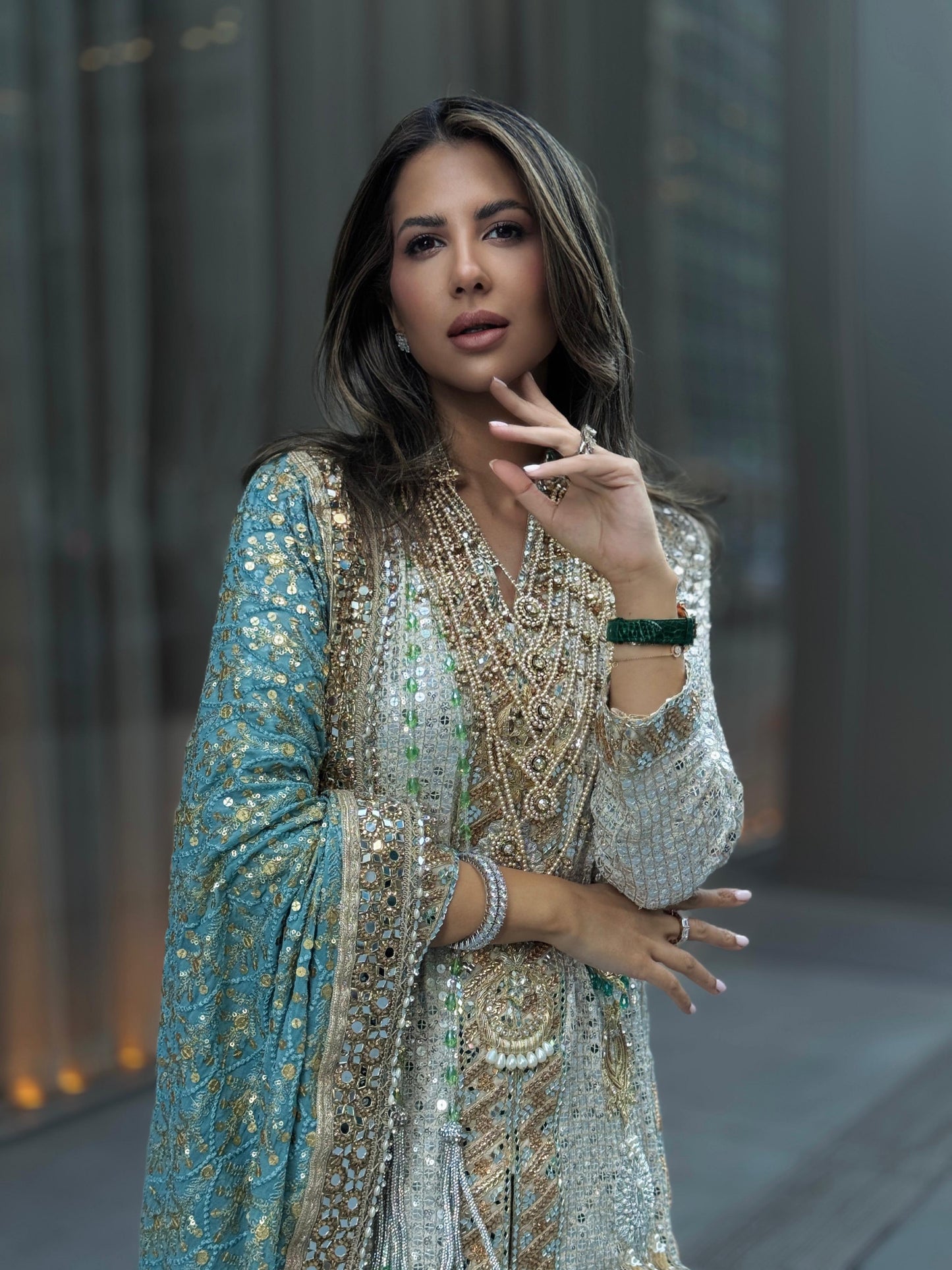 Powder blue champagne