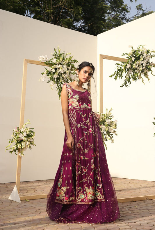 Front Open Heavily Embellished Long Shirt