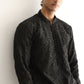 BLACK EMBOSSED, EMBROIDERED KURTA PAJAMA