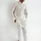 WHITE EMBROIDERED KURTA PAJAMA