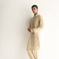 Beige Embroidered Embellish Full Hand Work Kurta Pajama