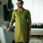 Olive Green Mirror Embossed Kurta Shalwar