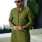 Olive Green Mirror Embossed Kurta Shalwar