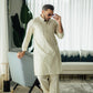 Ivory Mirror Embossed Kurta Pajama