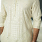 Ivory Mirror Embossed Kurta Pajama