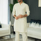 Ivory Mirror Embossed Kurta Pajama