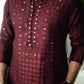 Maroon Mirror Embossed Kurta Shalwar