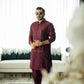 Maroon Mirror Embossed Kurta Shalwar