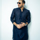 Navy Blue Mirror Embossed Kurta Shalwar