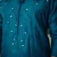 Teal Blue Mirror Embossed Kurta Shalwar