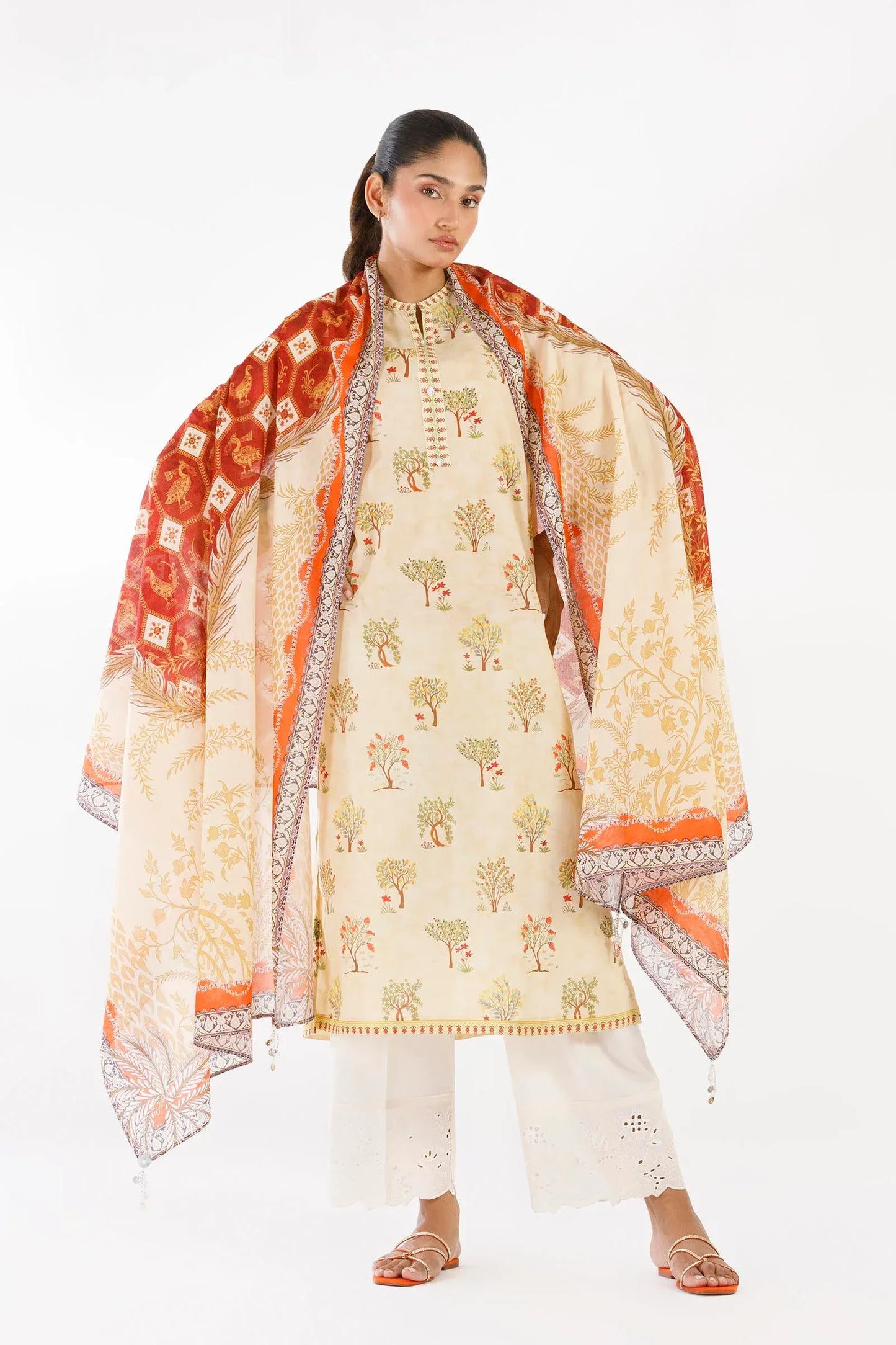 New In '26 - Stitched Printed Lawn Shirt+ Dupatta | SS26BSP135P2D