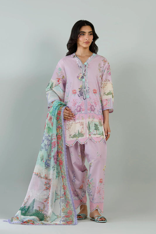 Eid Edit '26 - Stitched Printed Muzlin Suit | SS26MUZ114AP3