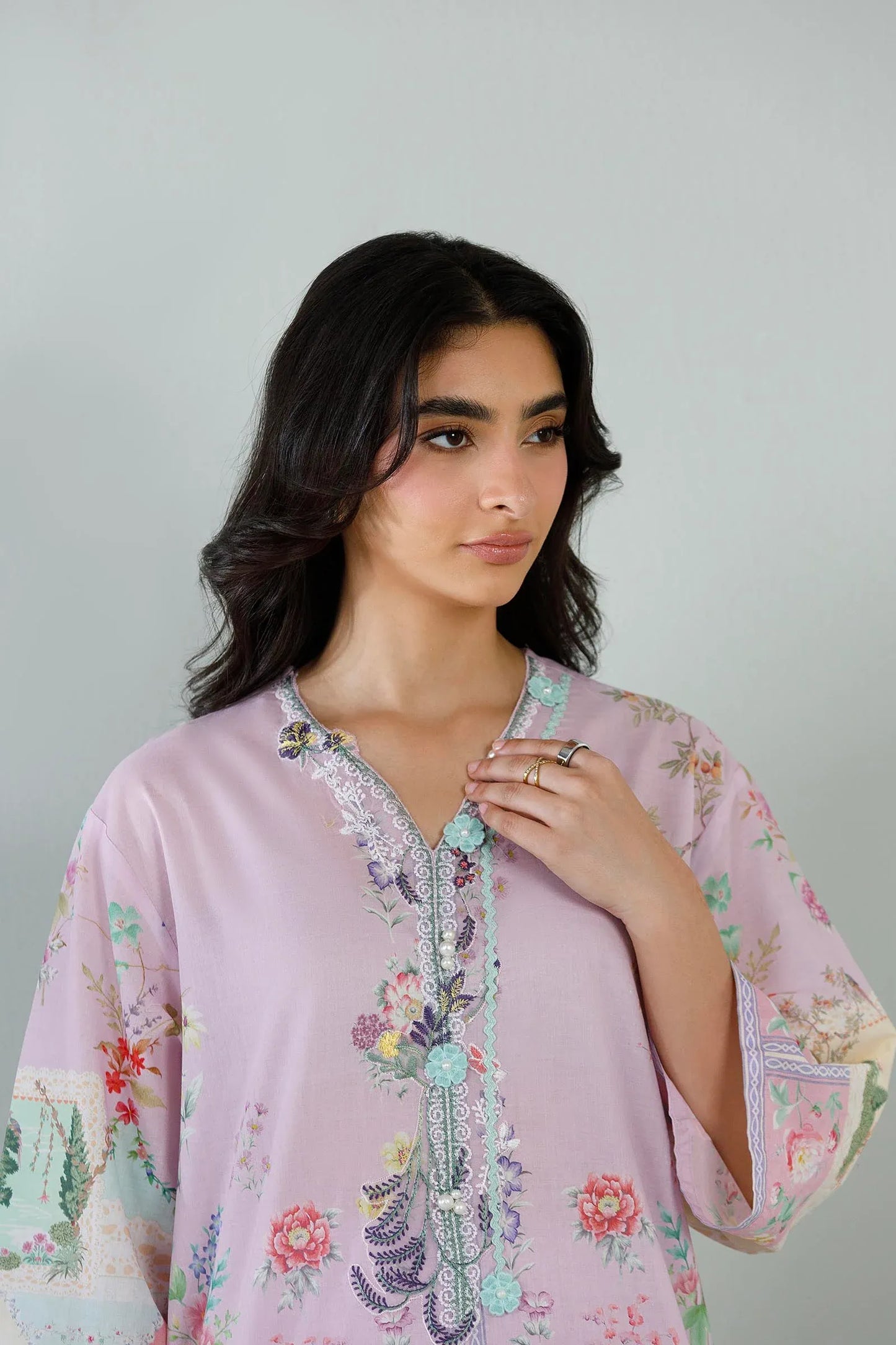 Eid Edit '26 - Stitched Printed Muzlin Suit | SS26MUZ114AP3