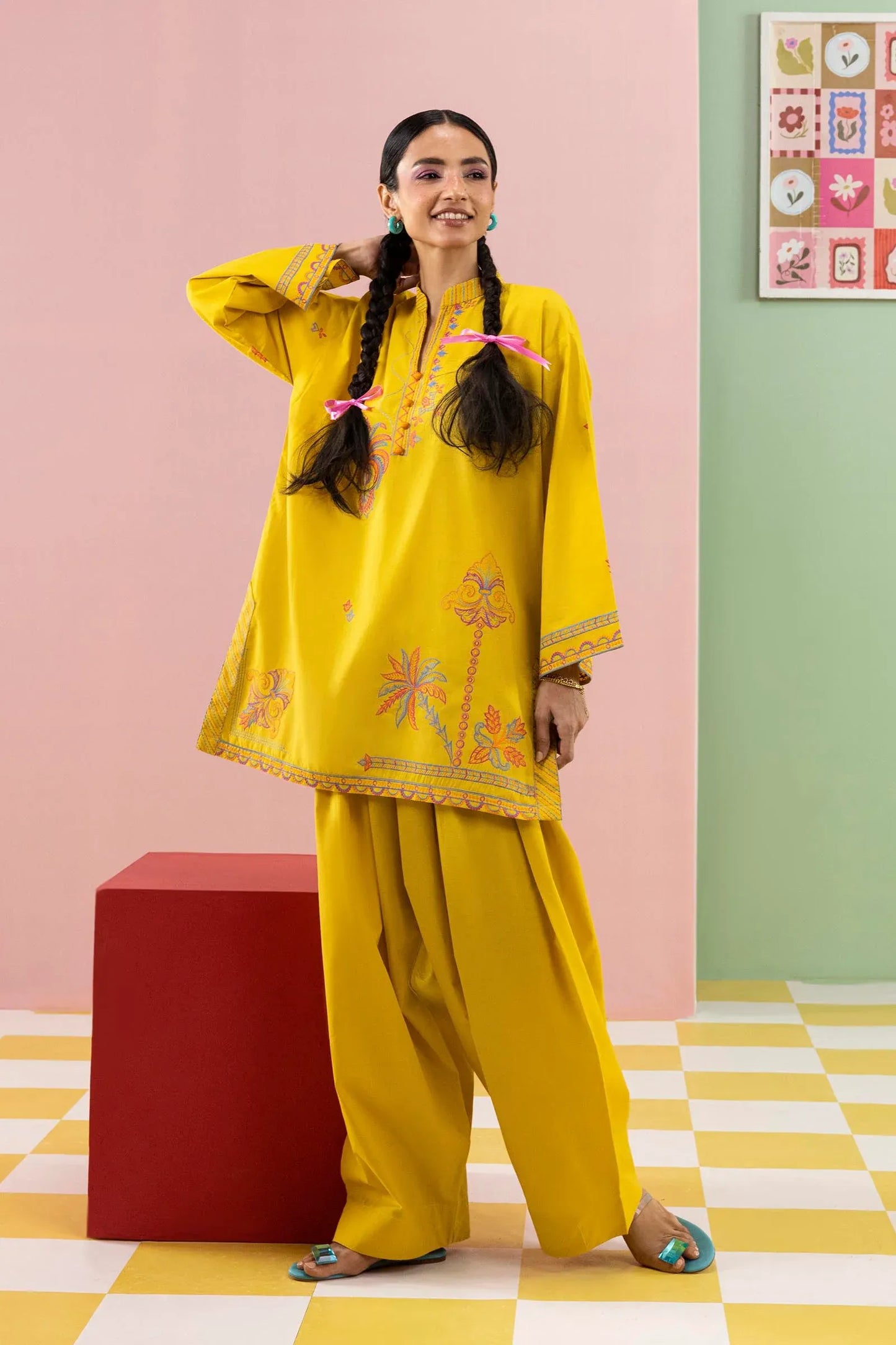 Eid Edit '26 - Stitched Embroidered Lawn Shirt+ Shalwar | SS26ESE327P2T