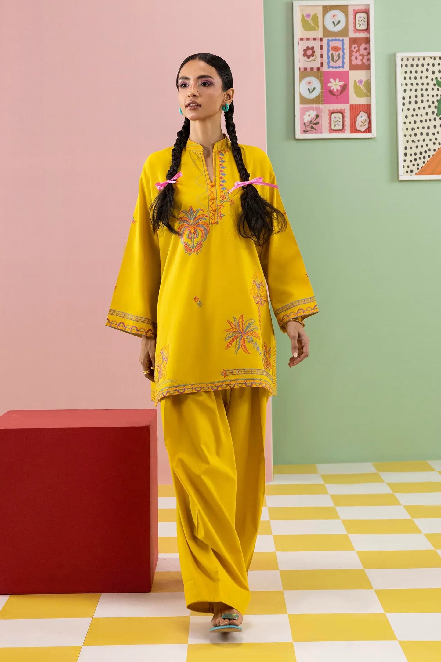 Eid Edit '26 - Stitched Embroidered Lawn Shirt+ Shalwar | SS26ESE327P2T