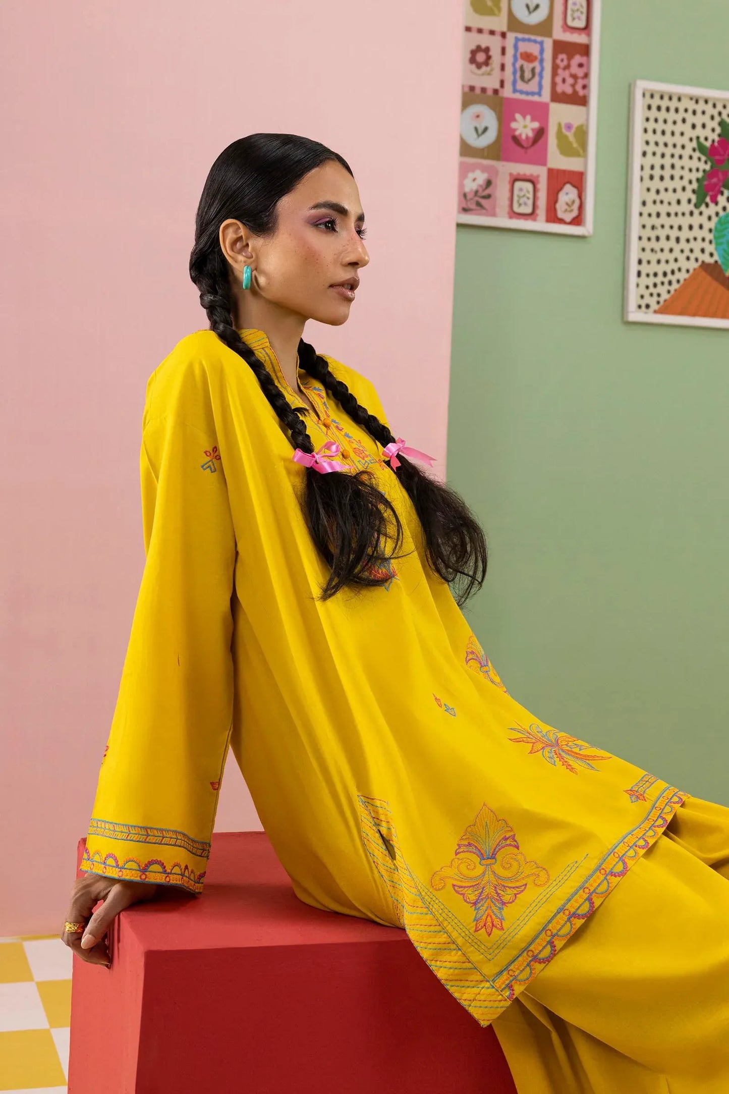 Eid Edit '26 - Stitched Embroidered Lawn Shirt+ Shalwar | SS26ESE327P2T
