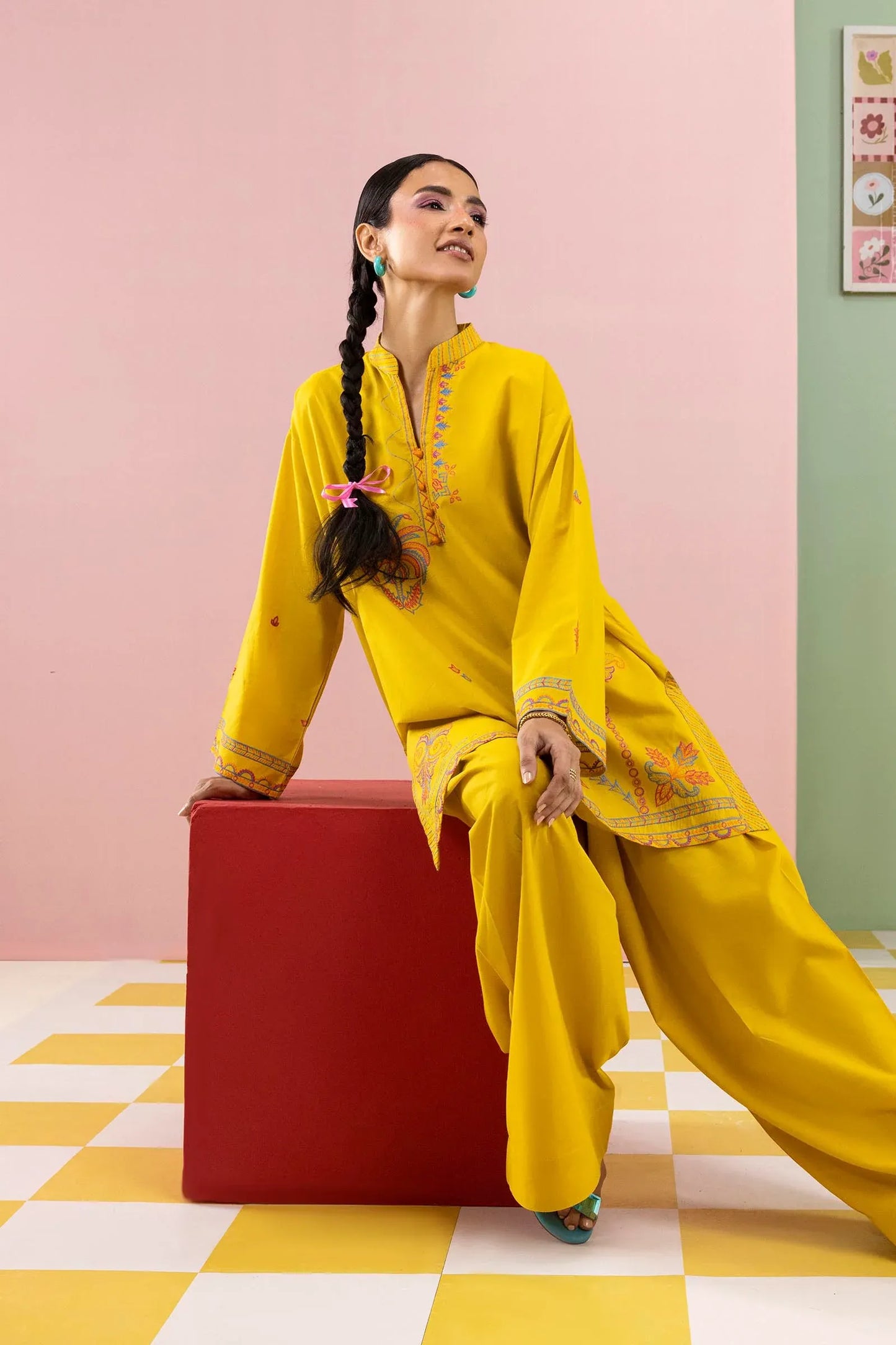 Eid Edit '26 - Stitched Embroidered Lawn Shirt+ Shalwar | SS26ESE327P2T