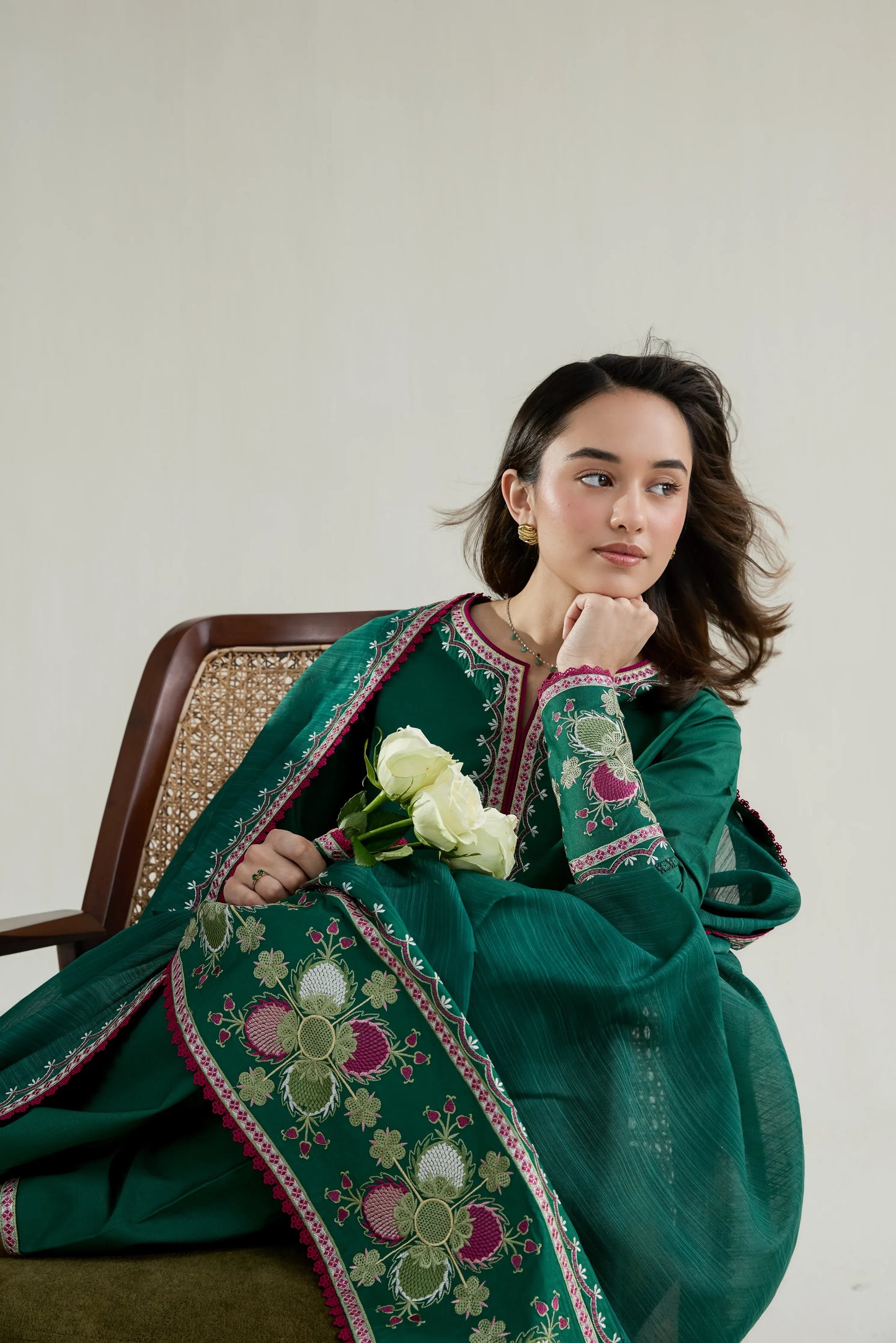 Ramadan Ready to Wear '26 - EMERALD GREEN LUXURY EMBROIDERED LAWN 3PCS SET (NPA3-26413)