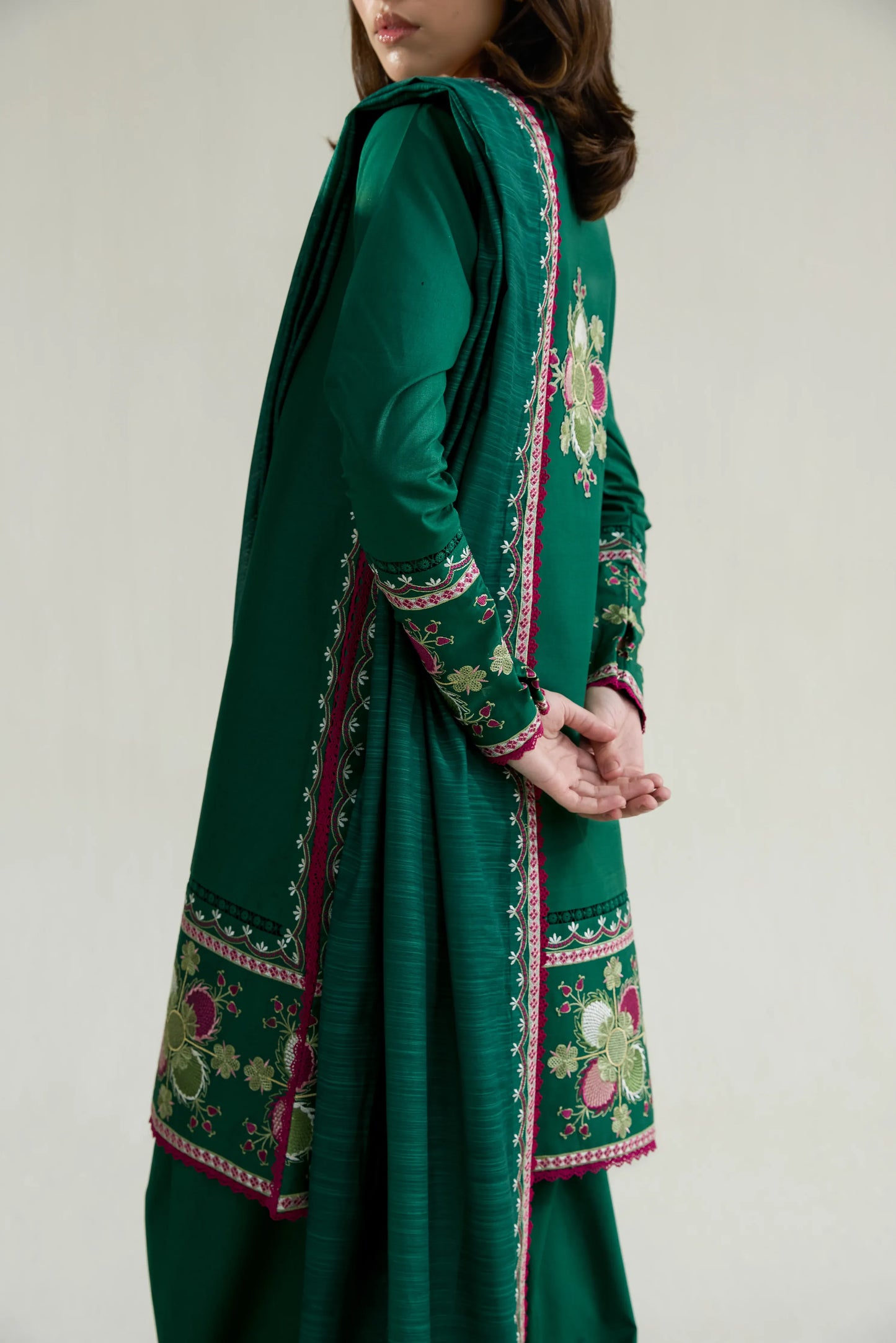 Ramadan Ready to Wear '26 - EMERALD GREEN LUXURY EMBROIDERED LAWN 3PCS SET (NPA3-26413)