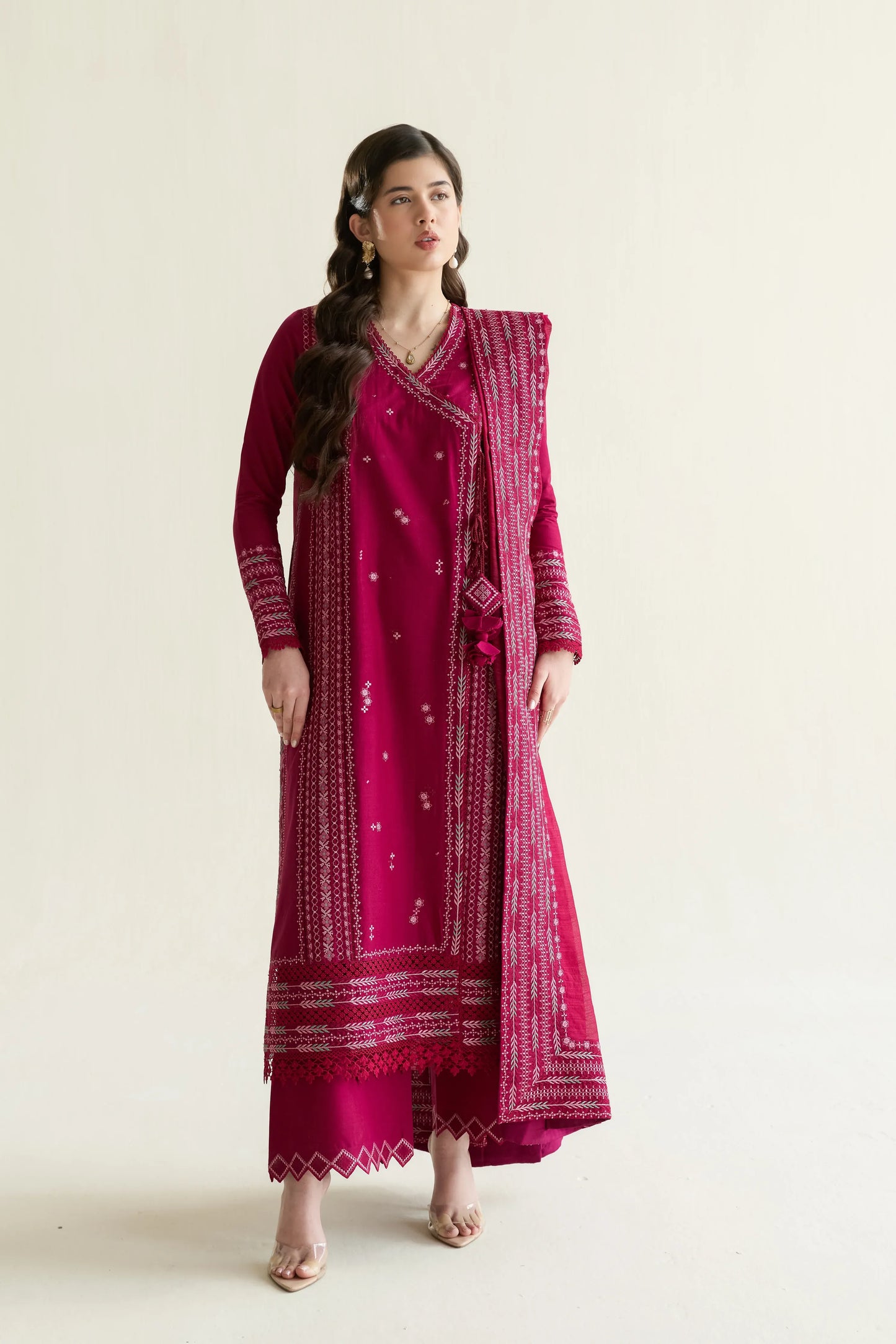 Ramadan Ready to Wear '26 - FUCHSIA LUXURY EMBROIDERED LAWN 3PCS SET (NPA3-26405)