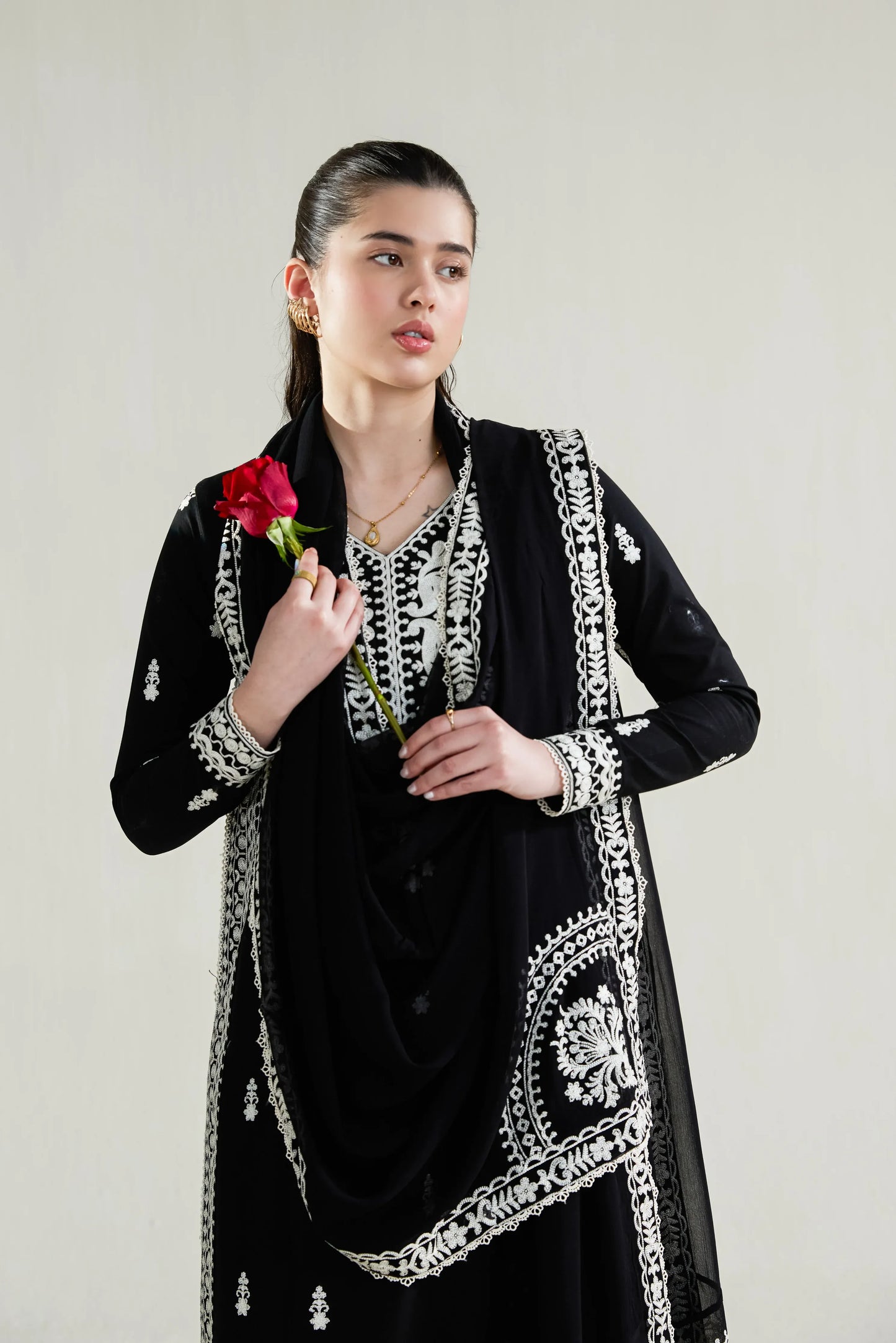 Ramadan Ready to Wear '26 - BLACK LUXURY EMBROIDERED LAWN 3PCS SET (NPA3-26402)