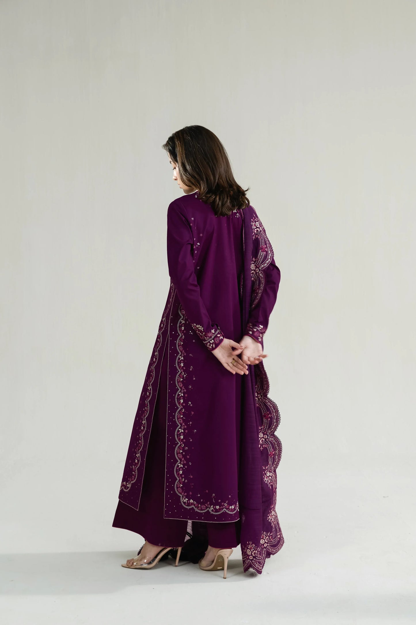 Ramadan Ready to Wear '26 - DEEP PLUM LUXURY EMBROIDERED LAWN 3PCS SET (NPA3-26410)