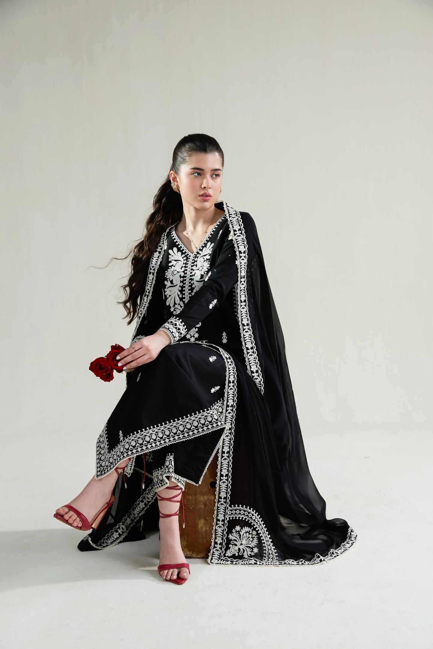 Ramadan Ready to Wear '26 - BLACK LUXURY EMBROIDERED LAWN 3PCS SET (NPA3-26402)