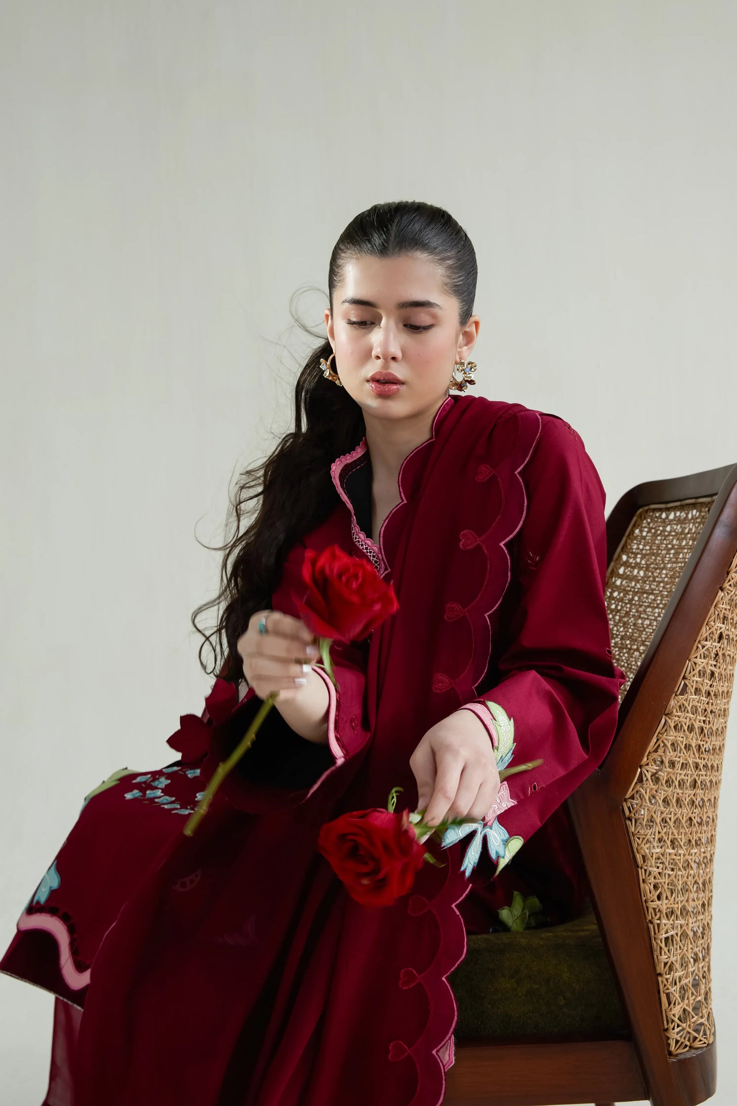 Ramadan Ready to Wear '26 - MAROON (LASER) LUXURY EMBROIDERED LAWN 3PCS SET (NPA3-26409)