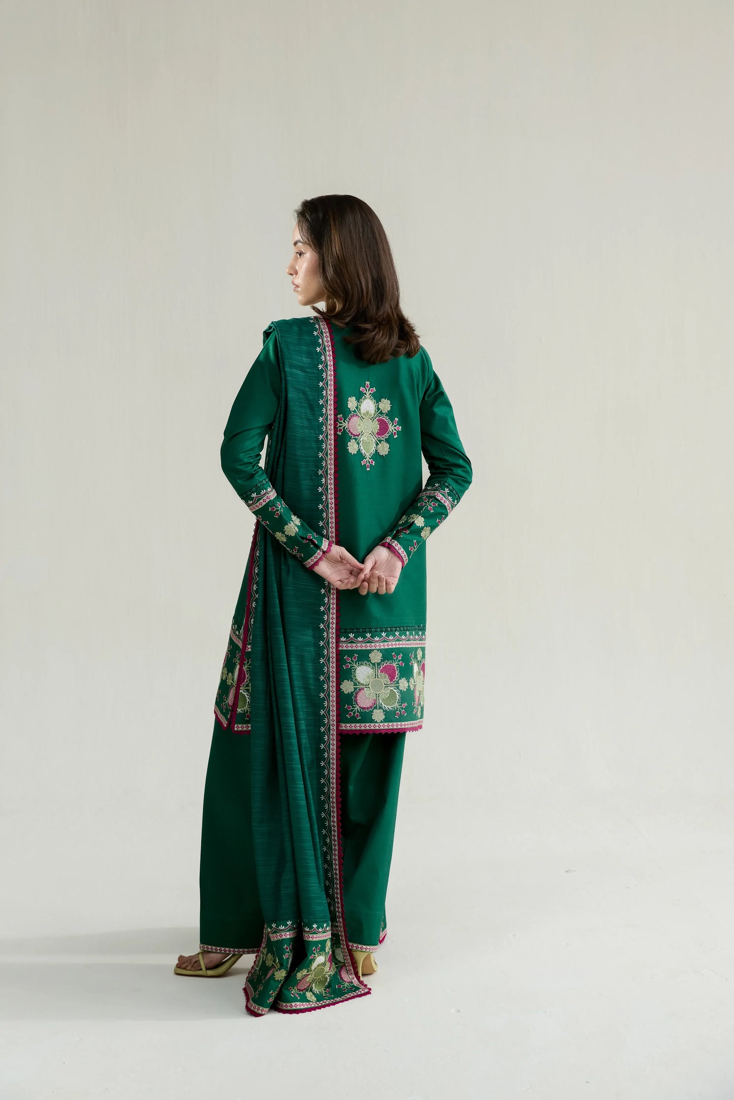 Ramadan Ready to Wear '26 - EMERALD GREEN LUXURY EMBROIDERED LAWN 3PCS SET (NPA3-26413)