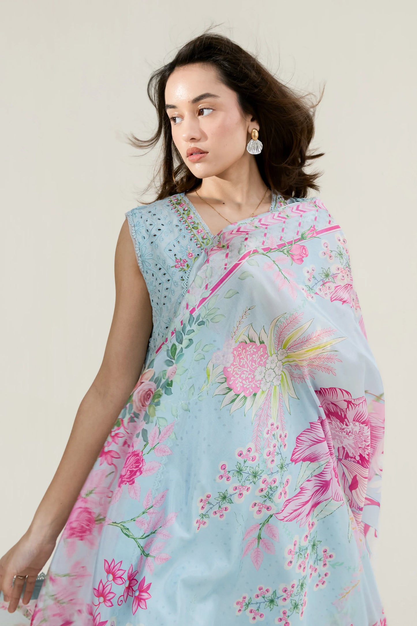 Ramadan Ready to Wear '26 - ICE BLUE LUXURY EMBROIDERED LAWN 3PCS SET (NPA3-26404)