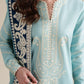 Ready To Wear SS '26 - ICE BLUE LUXURY EMBROIDERED 3PCS SET | NPA3-26423