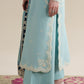 Ready To Wear SS '26 - ICE BLUE LUXURY EMBROIDERED 3PCS SET | NPA3-26423