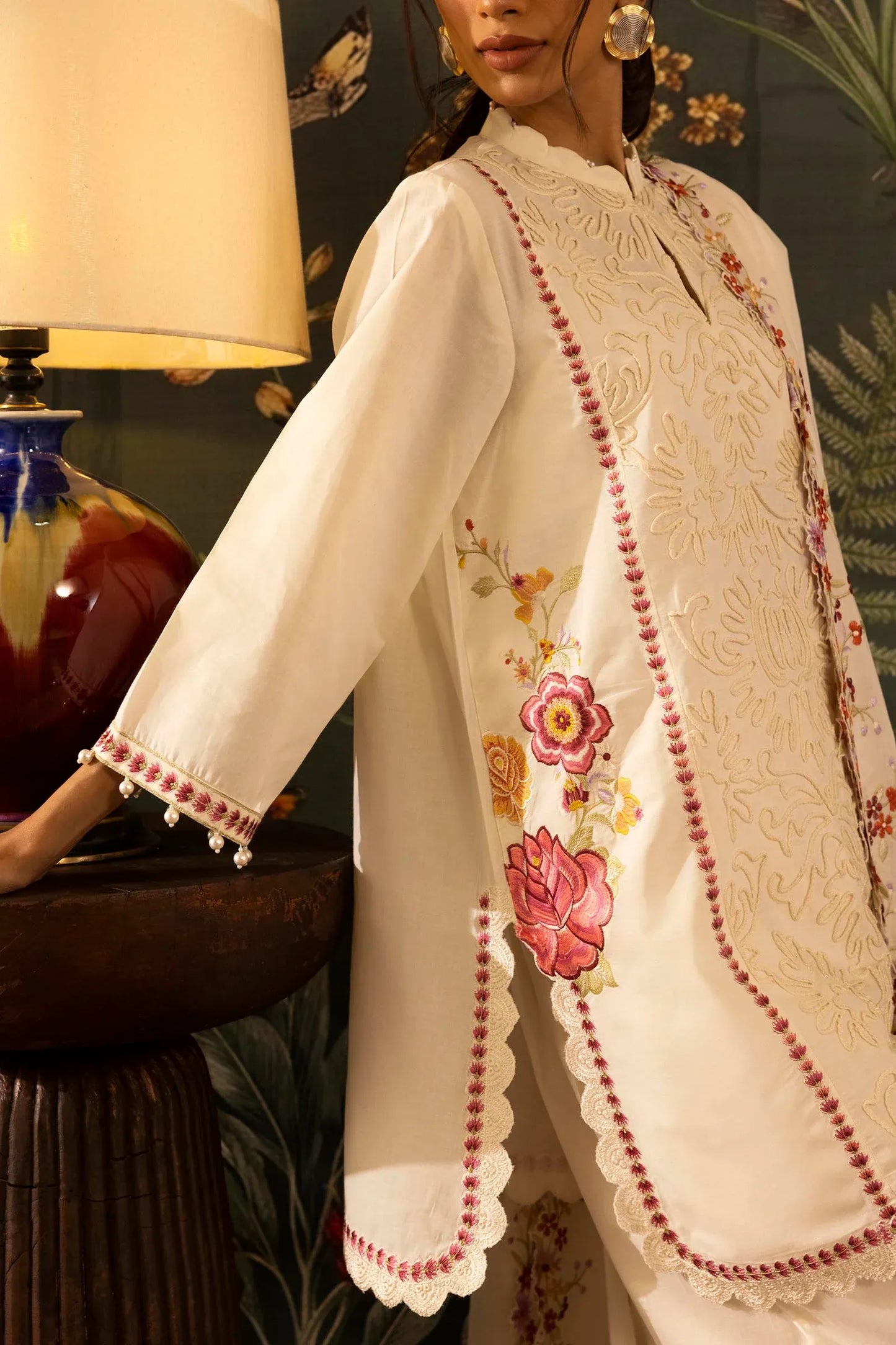 Eid Edit '26 - Stitched Embroidered Lawn Shirt+ Shalwar | SS26SGE419P2T