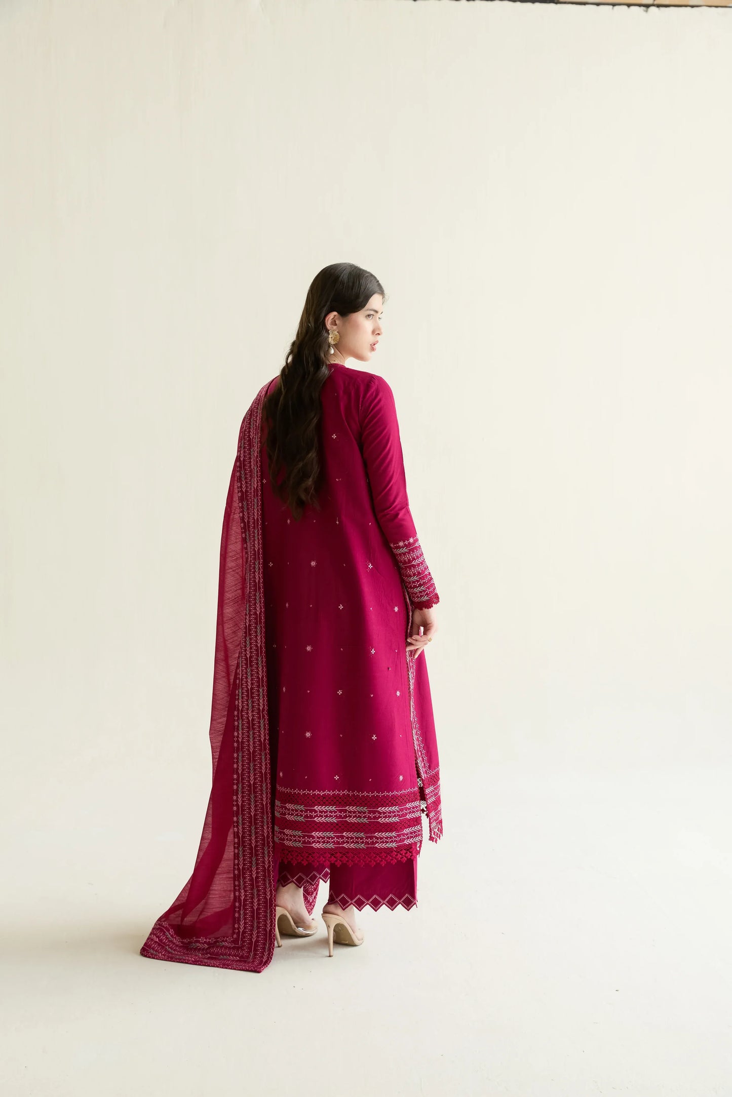 Ramadan Ready to Wear '26 - FUCHSIA LUXURY EMBROIDERED LAWN 3PCS SET (NPA3-26405)