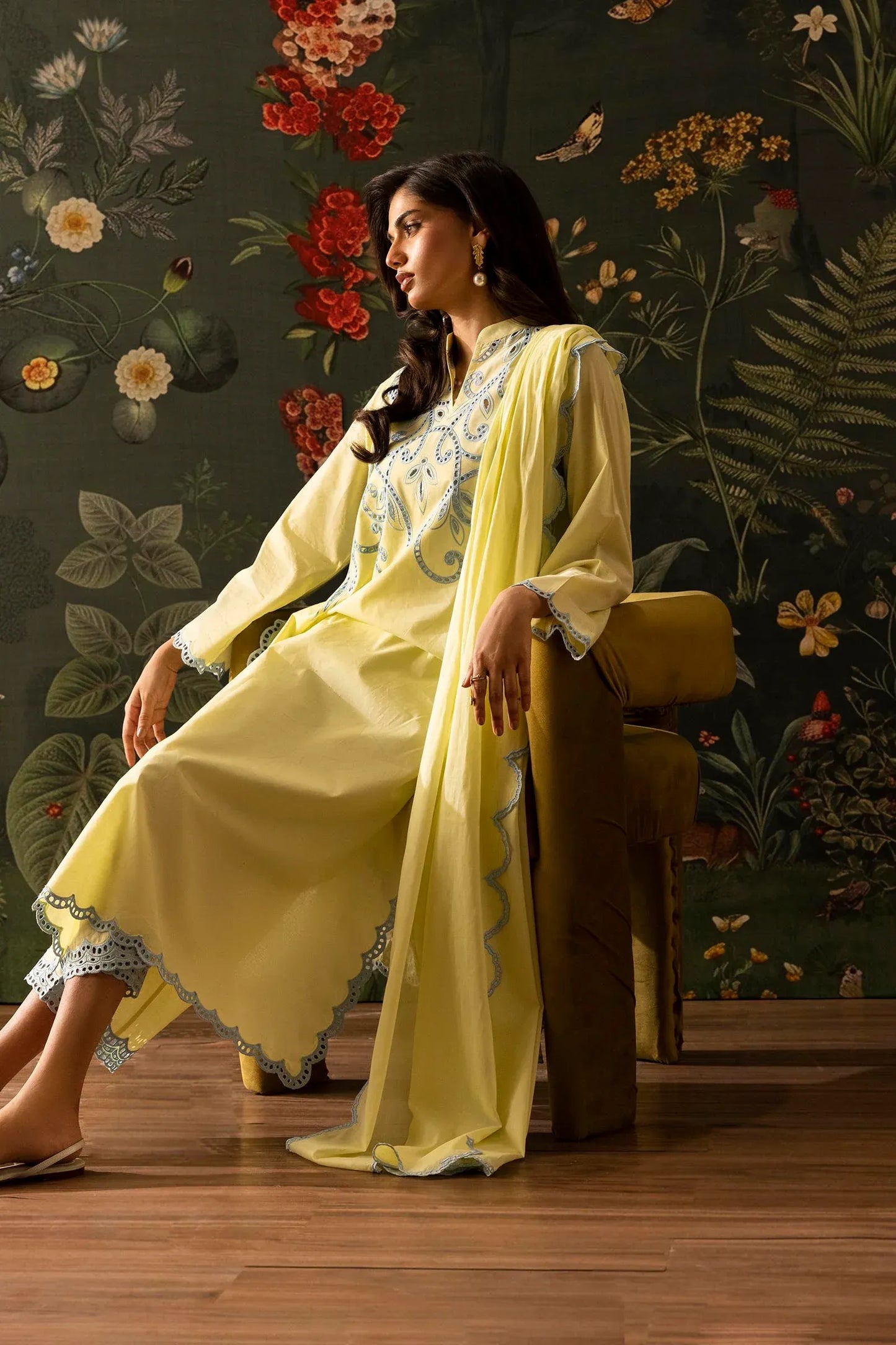 Eid Edit '26 - Stitched Embroidered Lawn Shirt+ Shalwar | SS26SGE436P2T