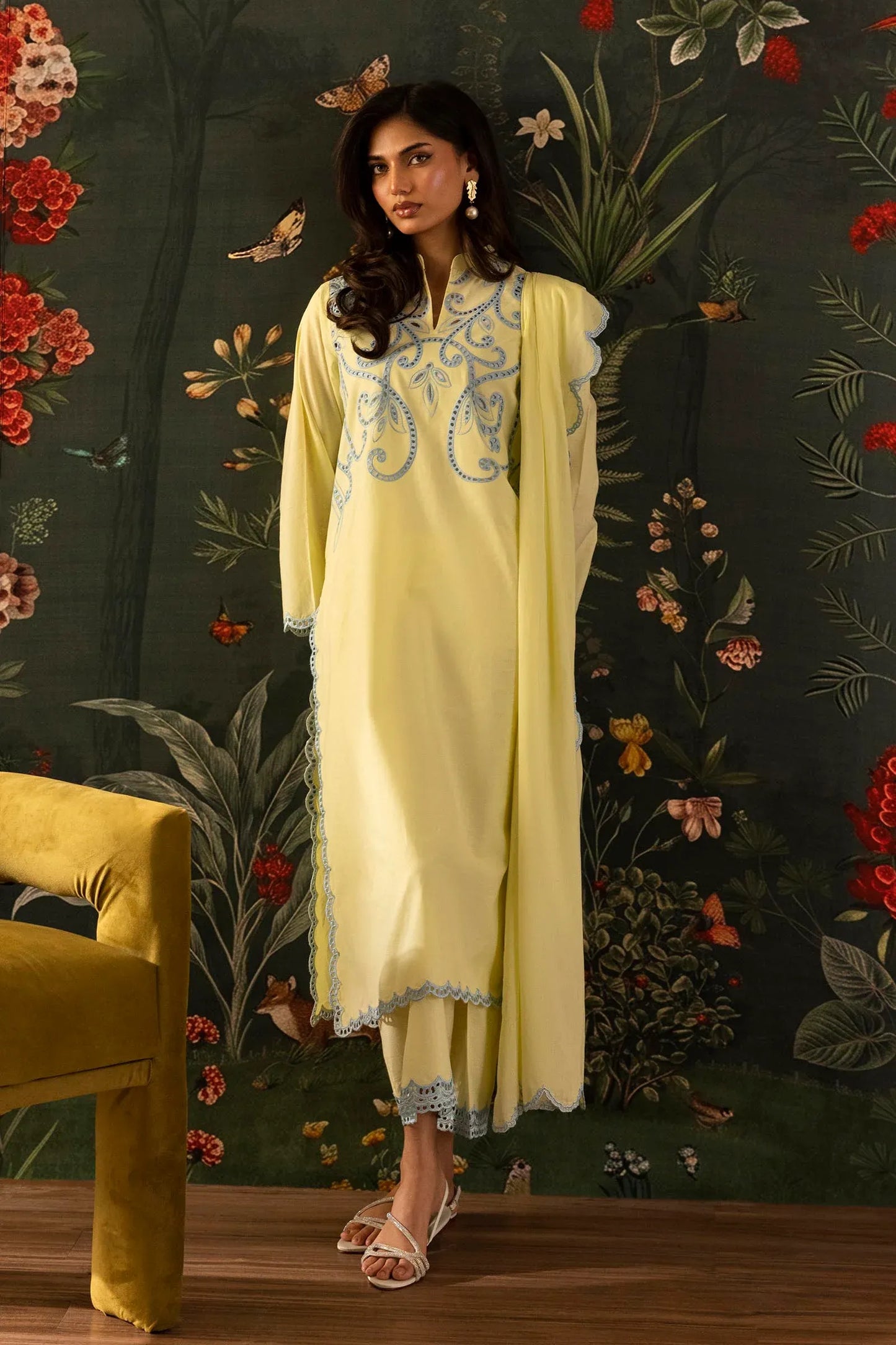 Eid Edit '26 - Stitched Embroidered Lawn Shirt+ Shalwar | SS26SGE436P2T