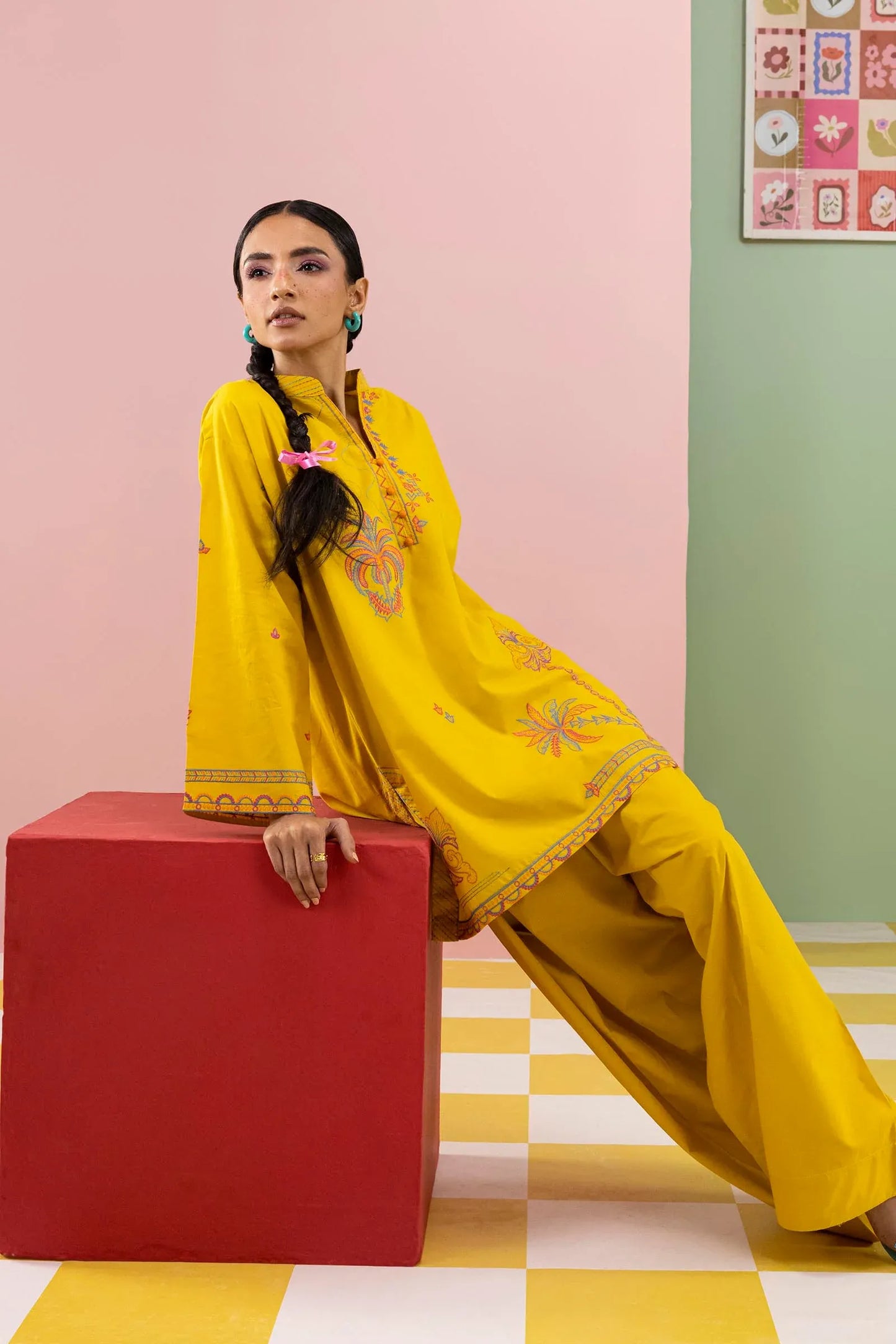 Eid Edit '26 - Stitched Embroidered Lawn Shirt+ Shalwar | SS26ESE327P2T