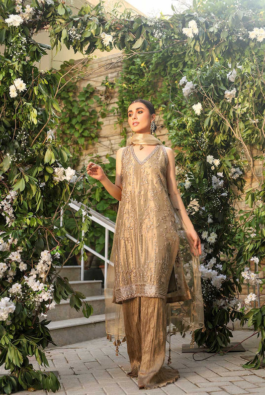 Zardozi Worked Meysuri Shirt With Crushed Pants